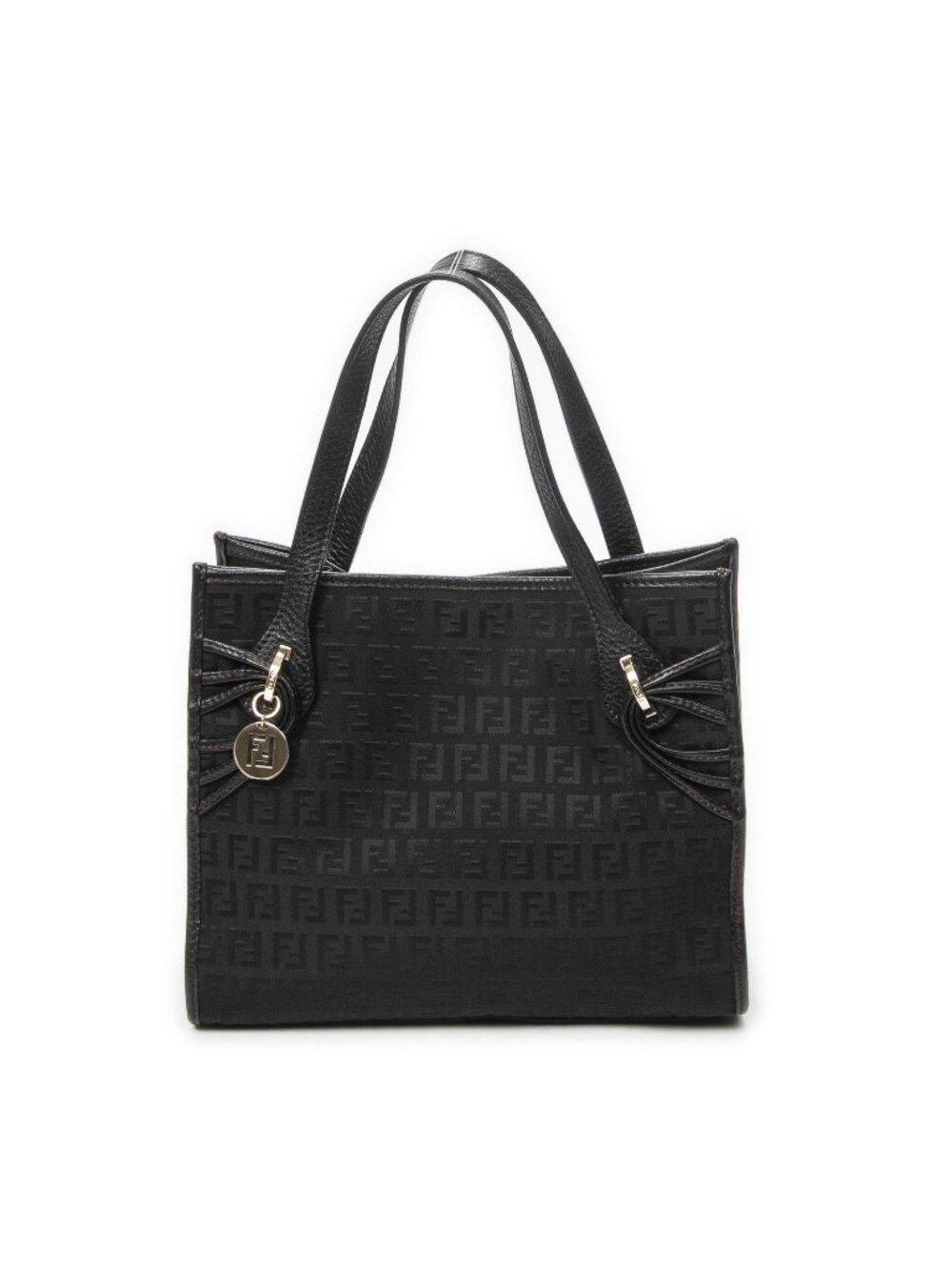 Fendi Shopping Tote Bag Black Zucchino Canvas